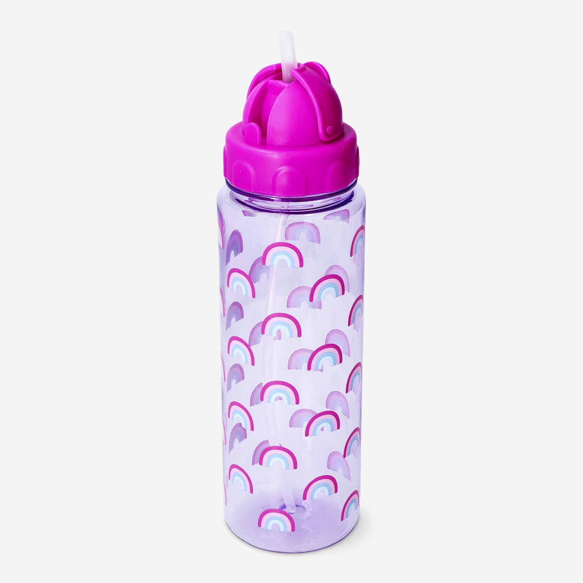 Drinking bottle with rainbows and straw - 700 ml