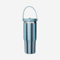 Tumbler with silicone strap and blue stripes - 800 ml